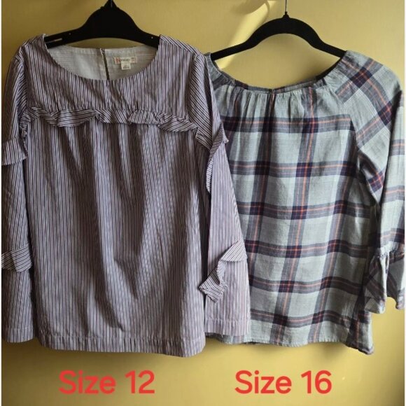 LOT OF 10 CREWCUTS JCREW GIRL TOPS TSHIRTS - VELVET STRIPES SEQUINS PLAID HEART - Picture 12 of 13